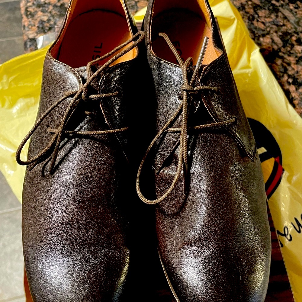 Brown Derby Shoes by Fossil